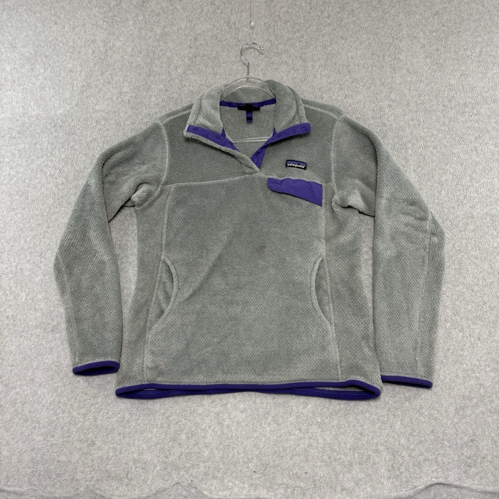 Patagonia Jacket Womens Medium Re-Tool Snap-T Fleece Jacket Grey Hiking 25442